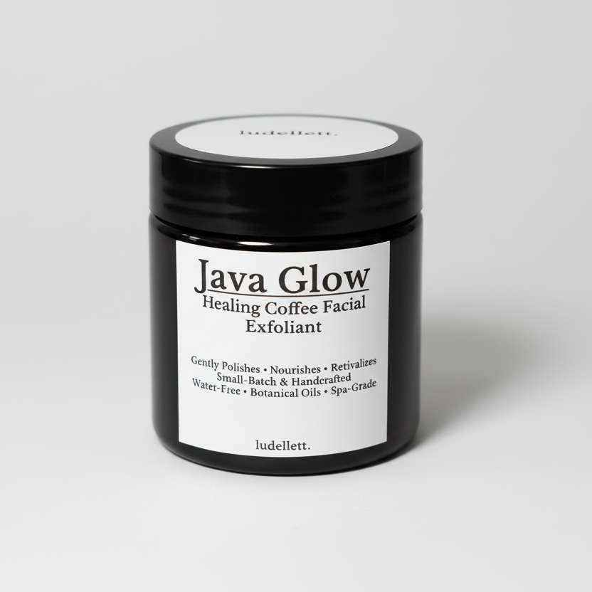 Java Glow Coffee Exfoliant in Glossy Black Jar